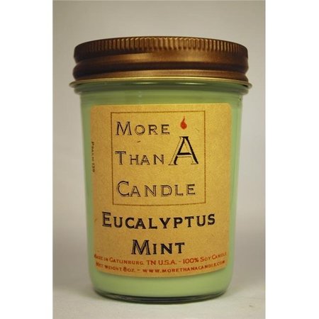 MORE THAN A CANDLE More Than A Candle ELM8J 8 oz Jelly Jar Soy Candle; Eucalyptus Mint ELM8J
